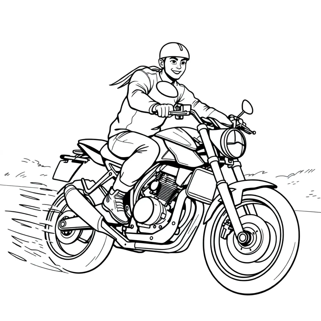 Motorbike coloring page