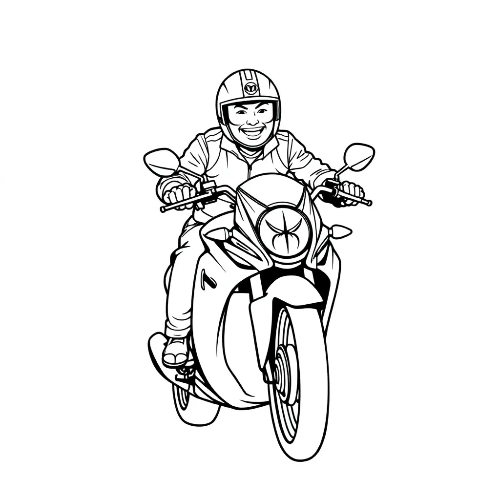 Motorbike coloring page