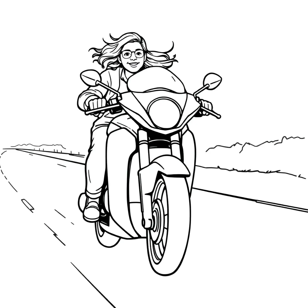 Motorbike coloring page