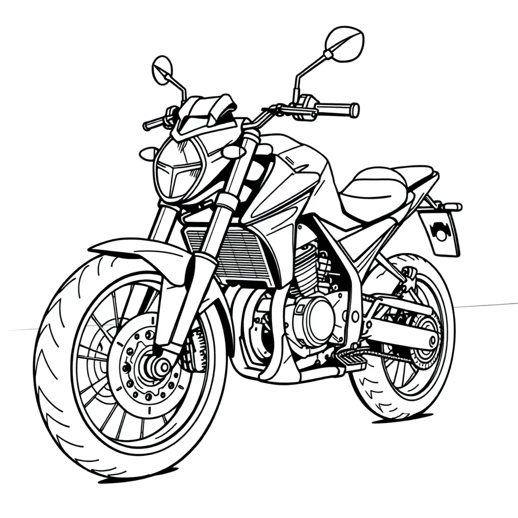 Motorbike coloring page