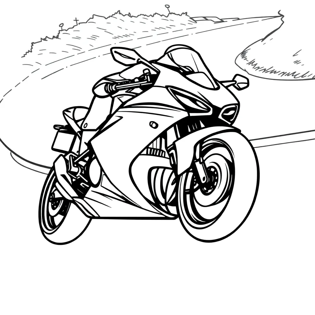 Motorbike coloring page