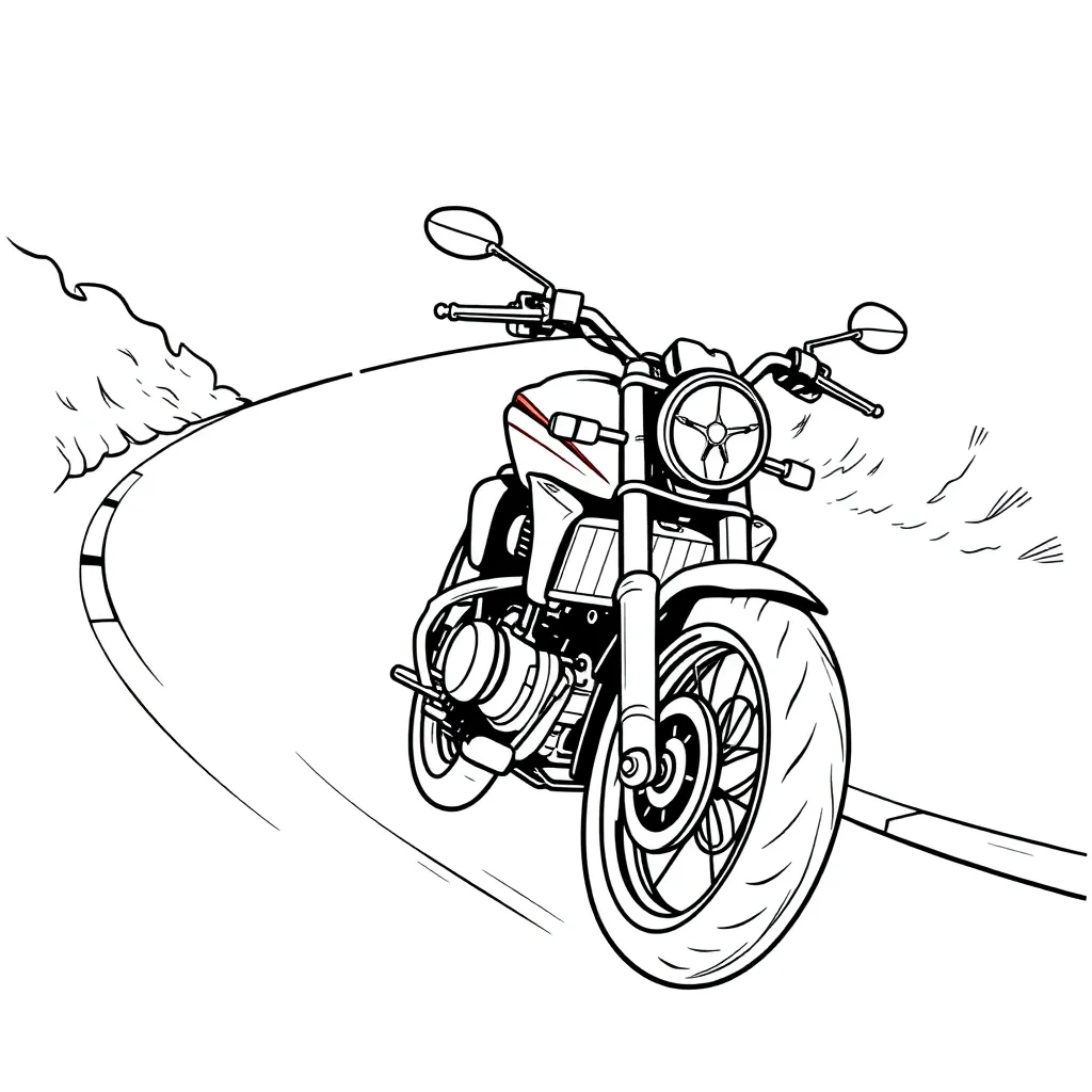 Motorbike coloring page