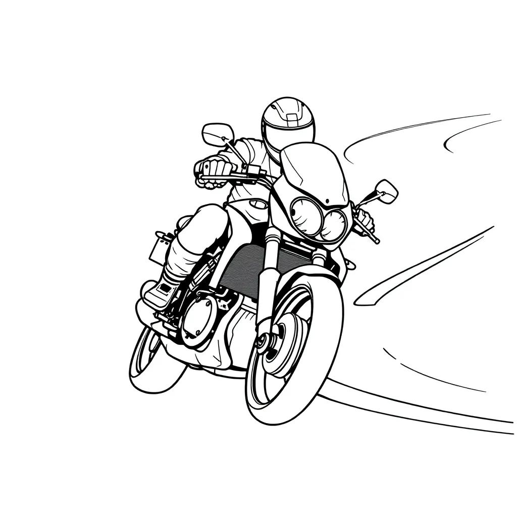 Motorbike coloring page