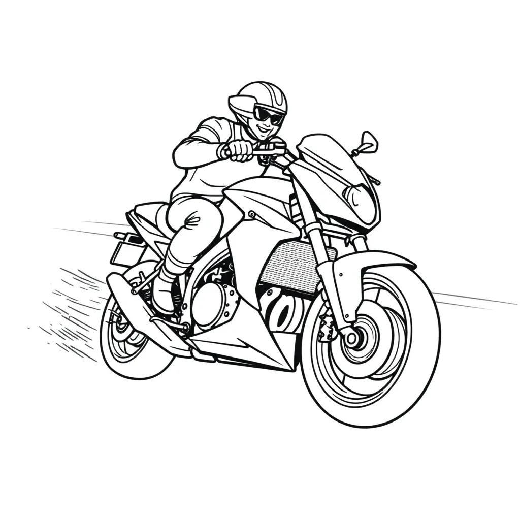 Motorbike coloring page