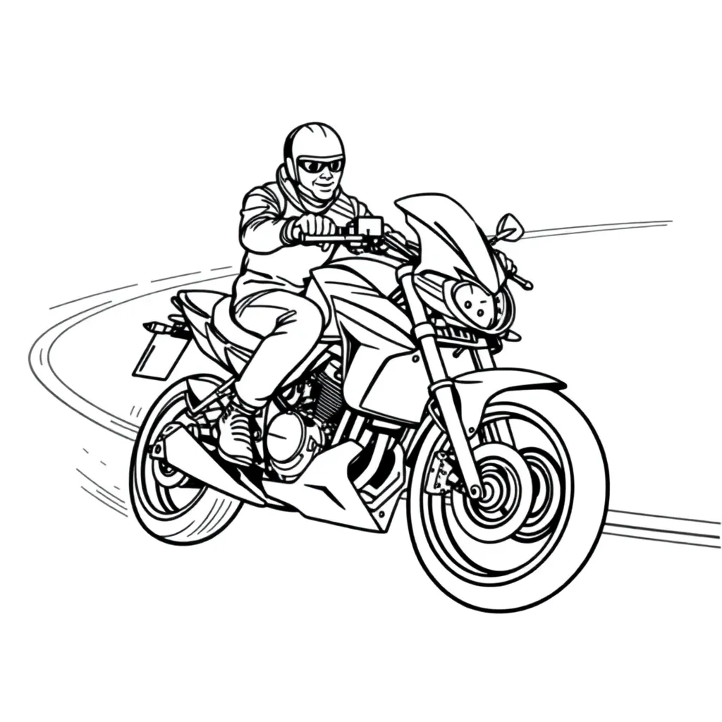 Motorbike coloring page