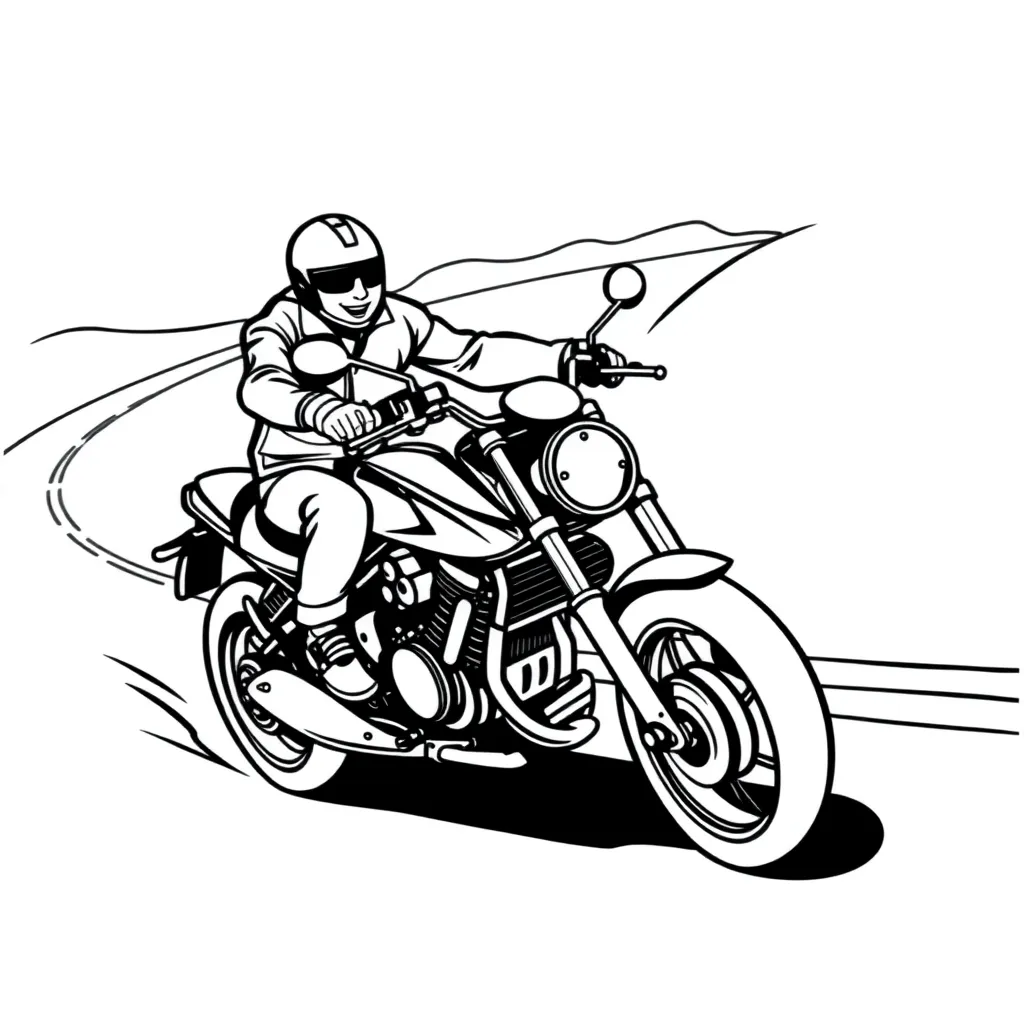 Motorbike coloring page