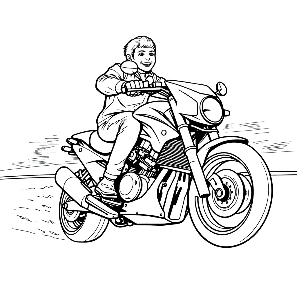 Motorbike coloring page