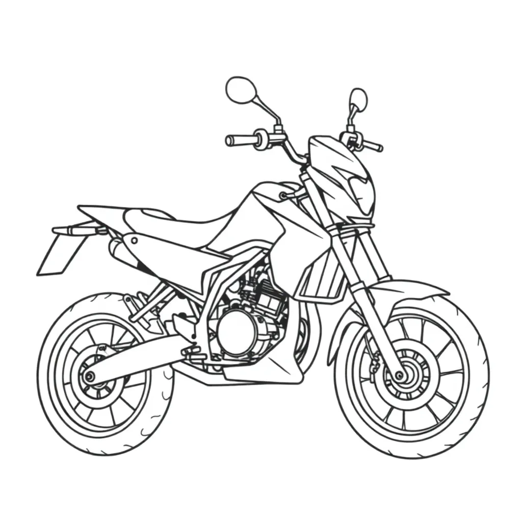 Motorbike coloring page