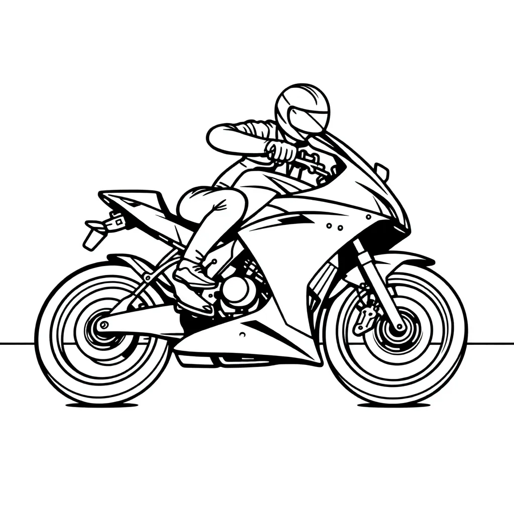 Motorbike coloring page