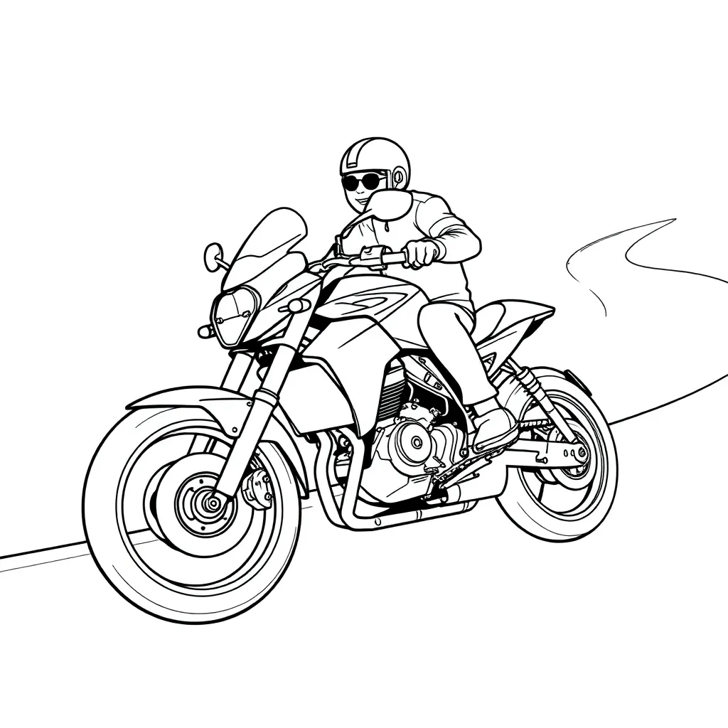 Motorbike coloring page