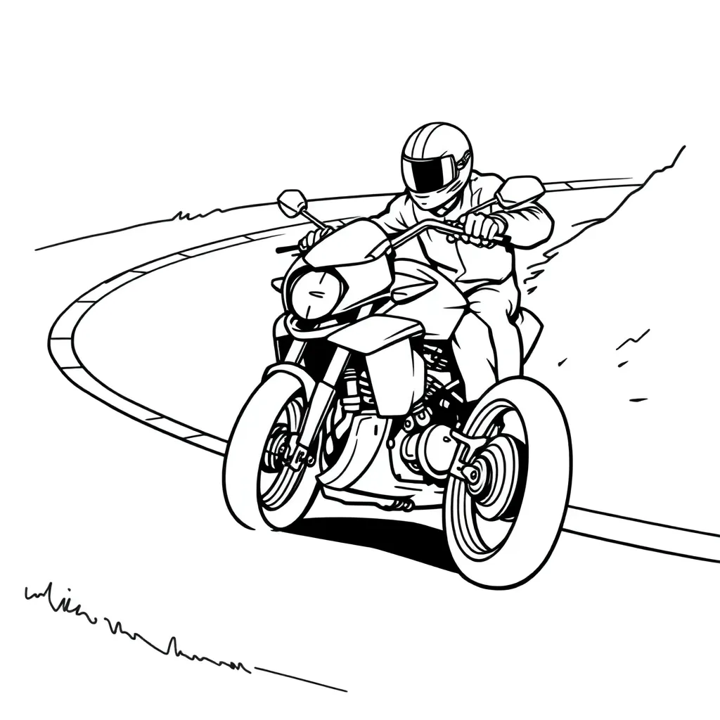 Motorbike coloring page