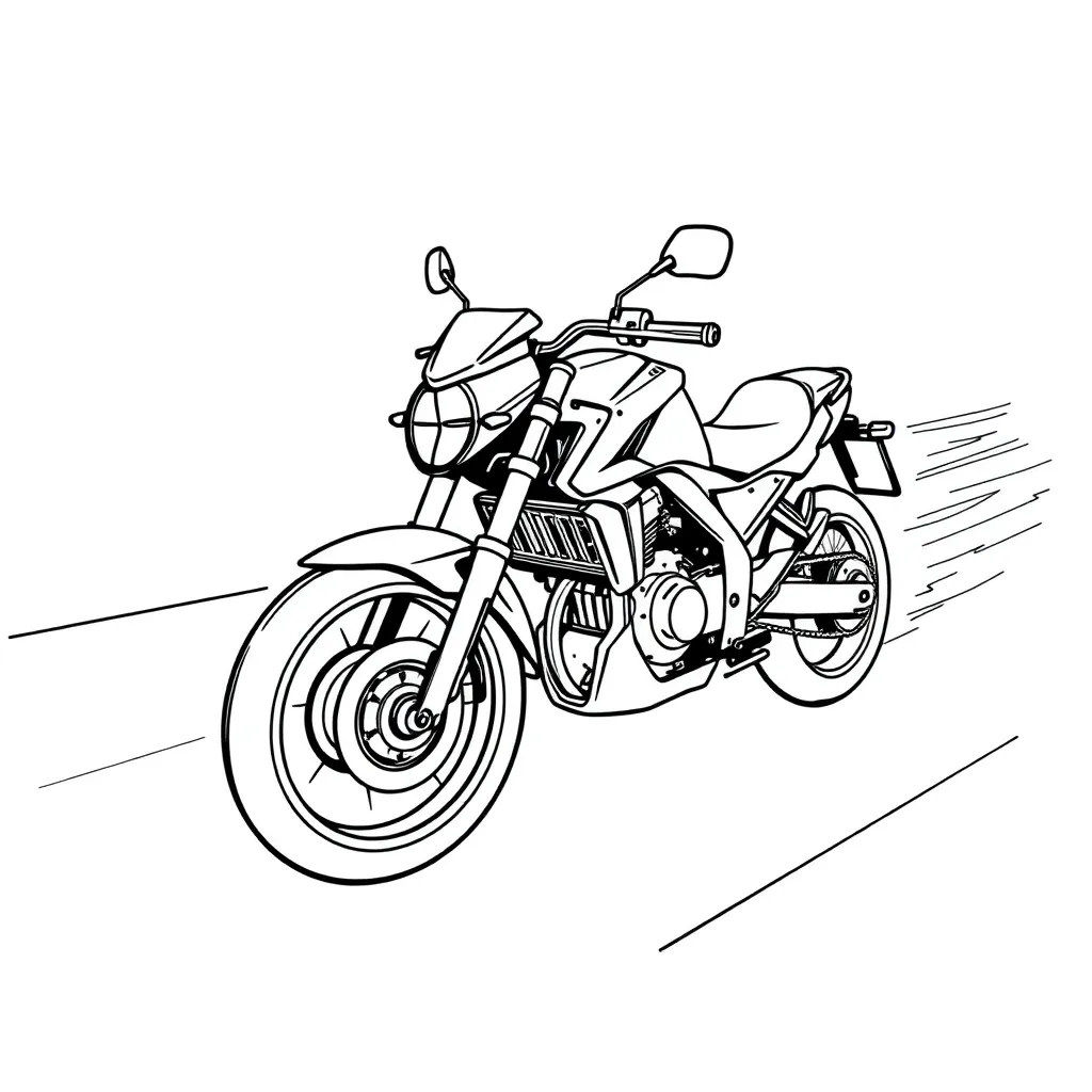 Motorbike coloring page