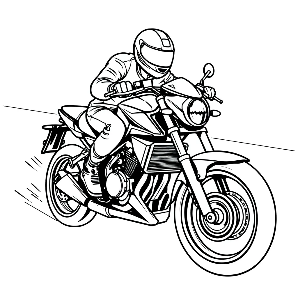 Motorbike coloring page