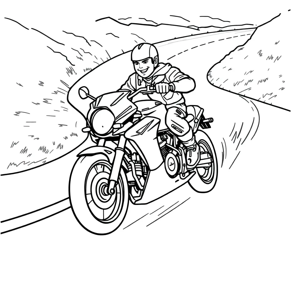 Motorbike coloring page