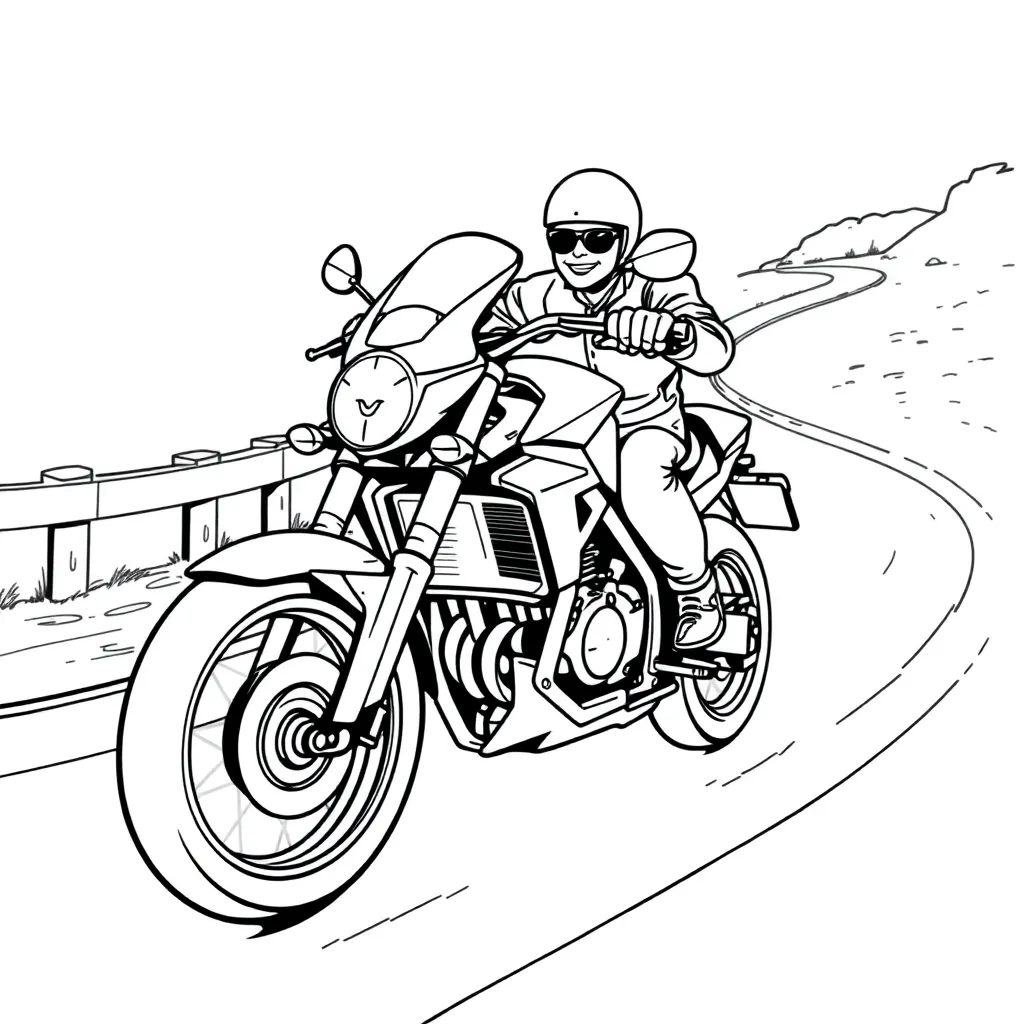 Motorbike coloring page