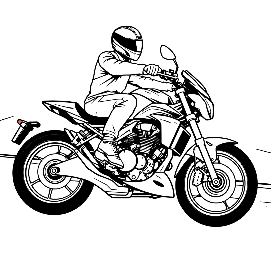 Motorbike coloring page