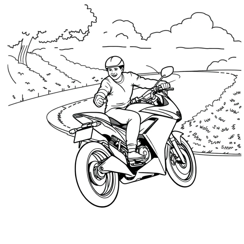 Motorbike coloring page