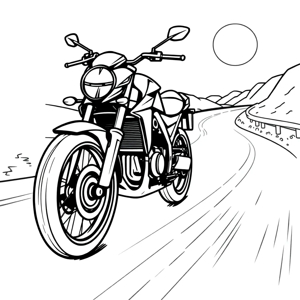 Motorbike coloring page