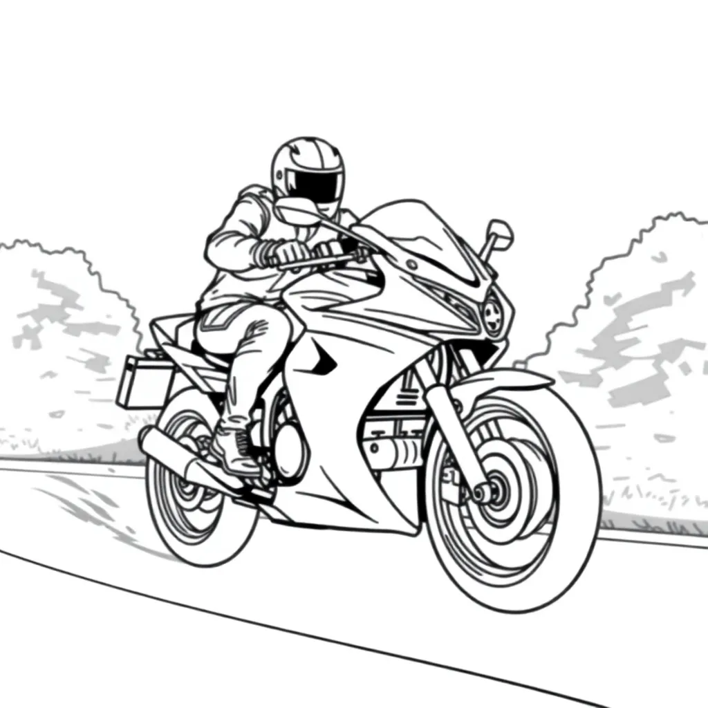 Motorbike coloring page