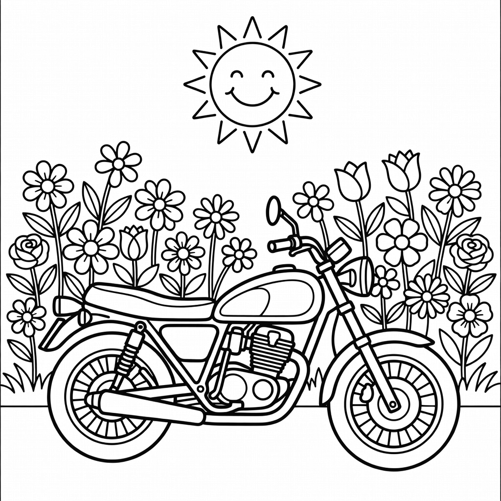 Motorbike coloring page