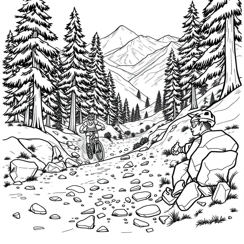 Mountain Biker coloring page