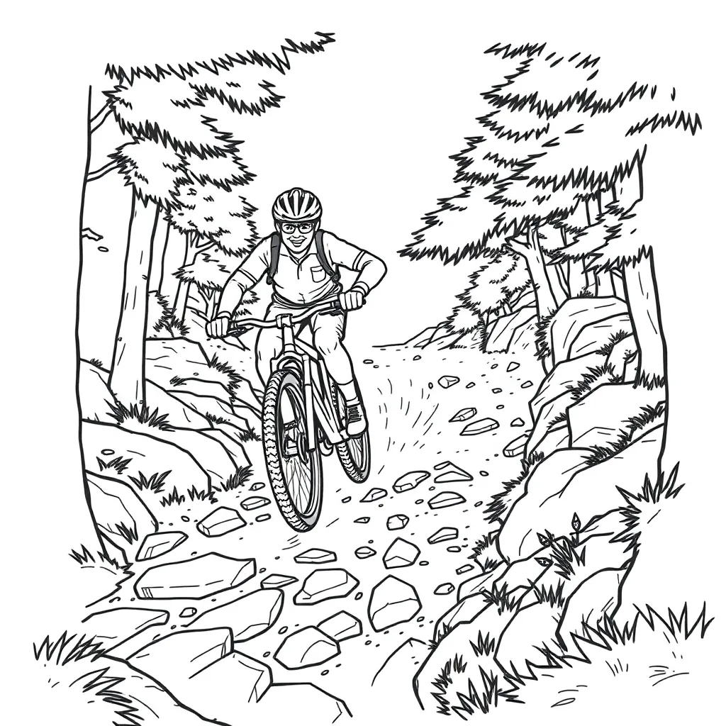Mountain Biker coloring page