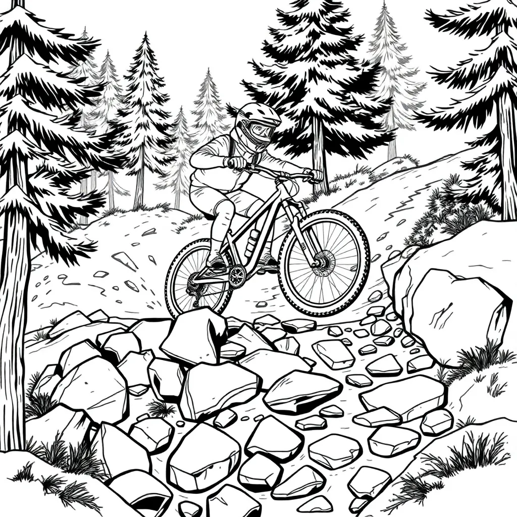 Mountain Biker coloring page