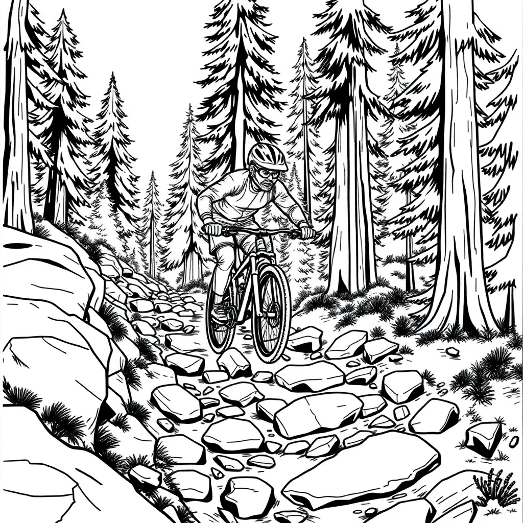 Mountain Biker coloring page