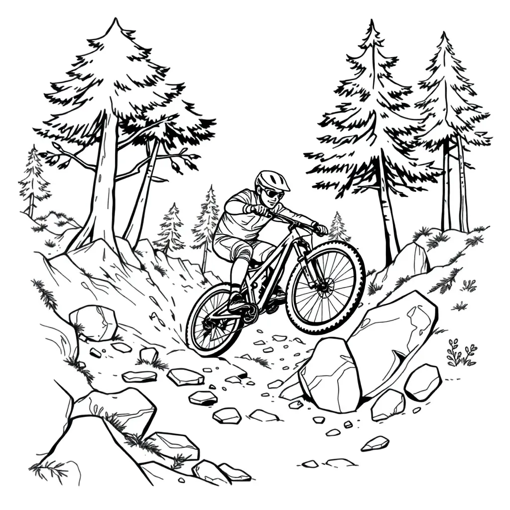Mountain Biker coloring page