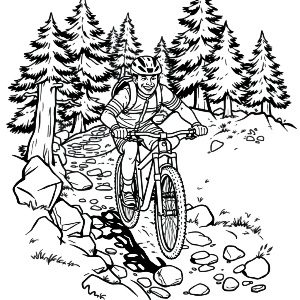Mountain Biker coloring page