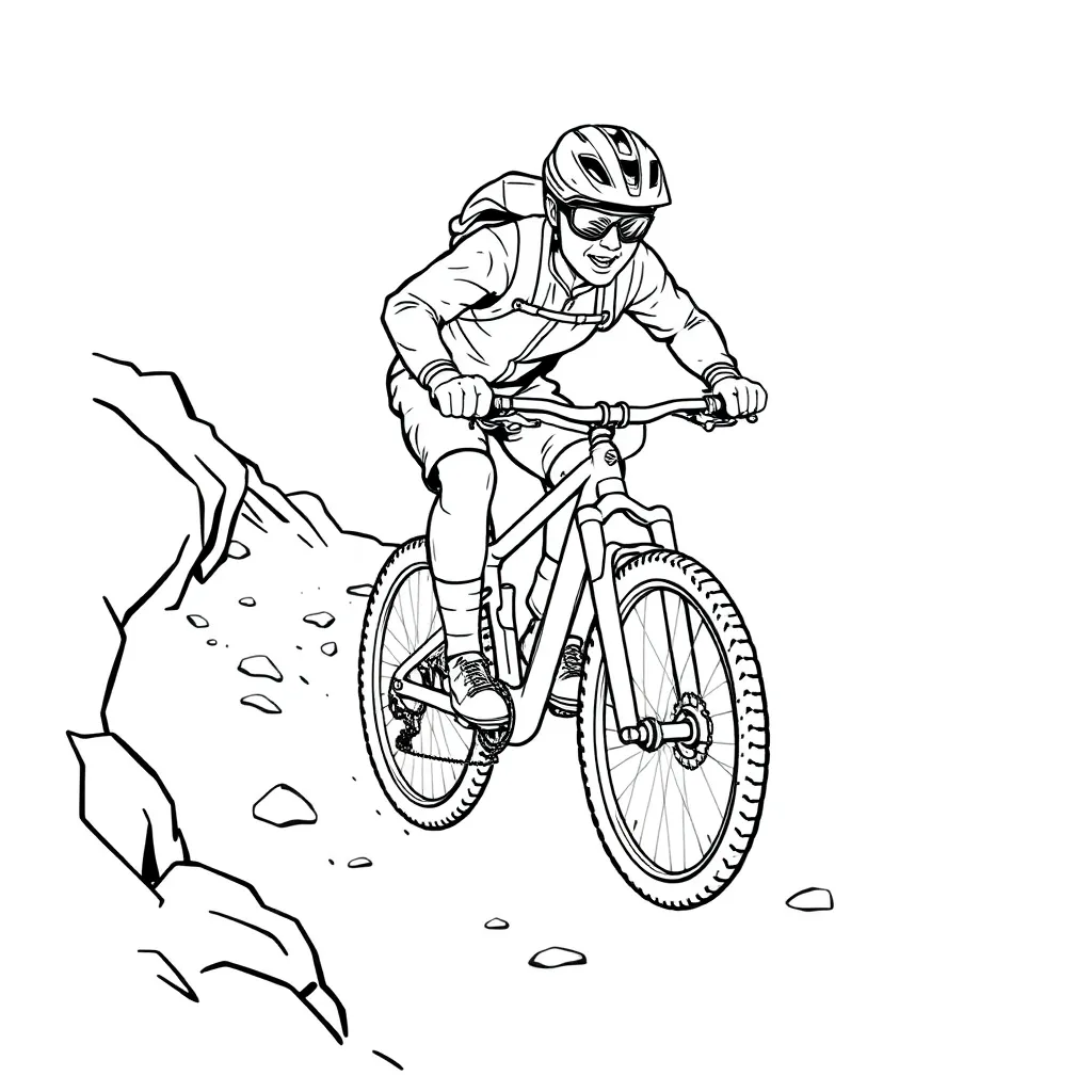 Mountain Biker coloring page
