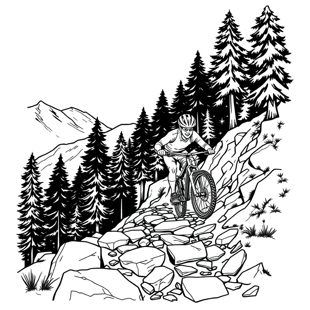 Mountain Biker coloring page