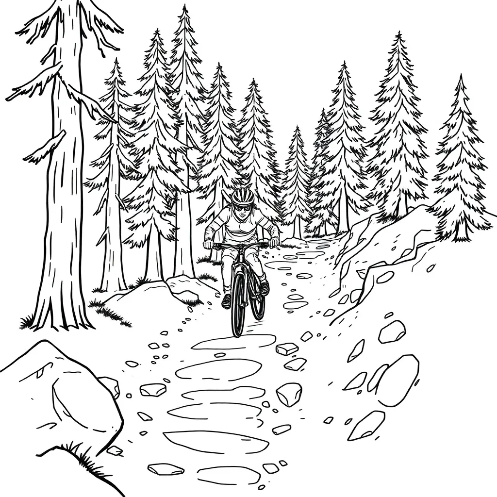 Mountain Biker coloring page