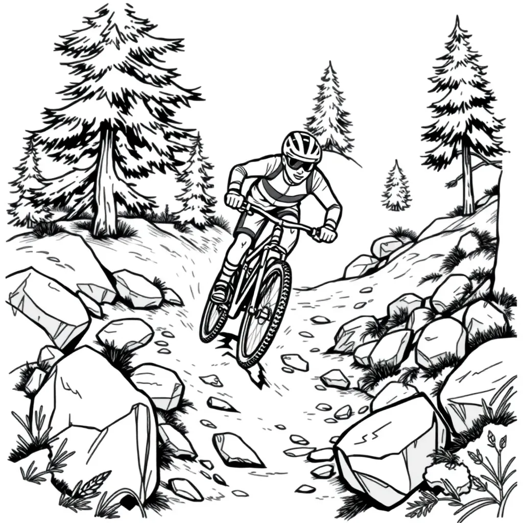 Mountain Biker coloring page