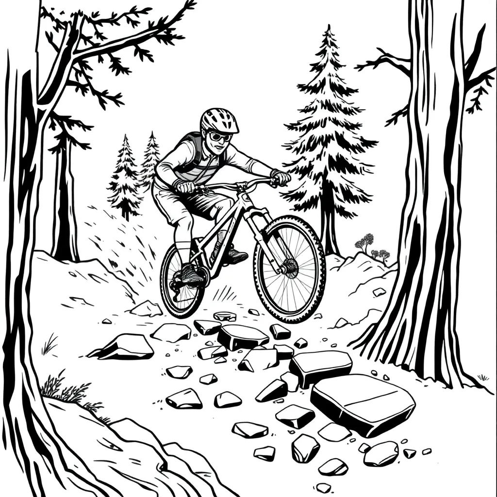 Mountain Biker coloring page