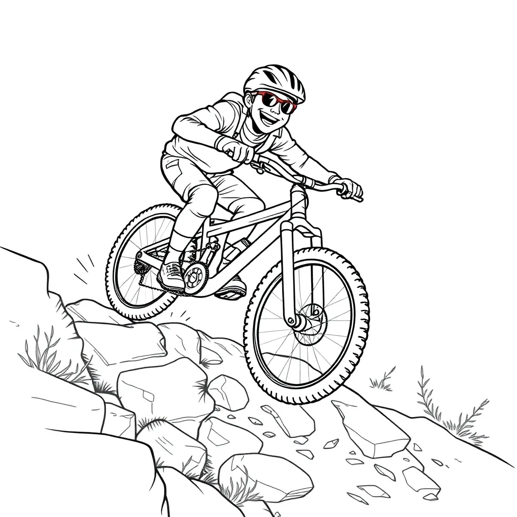 Mountain Biker coloring page