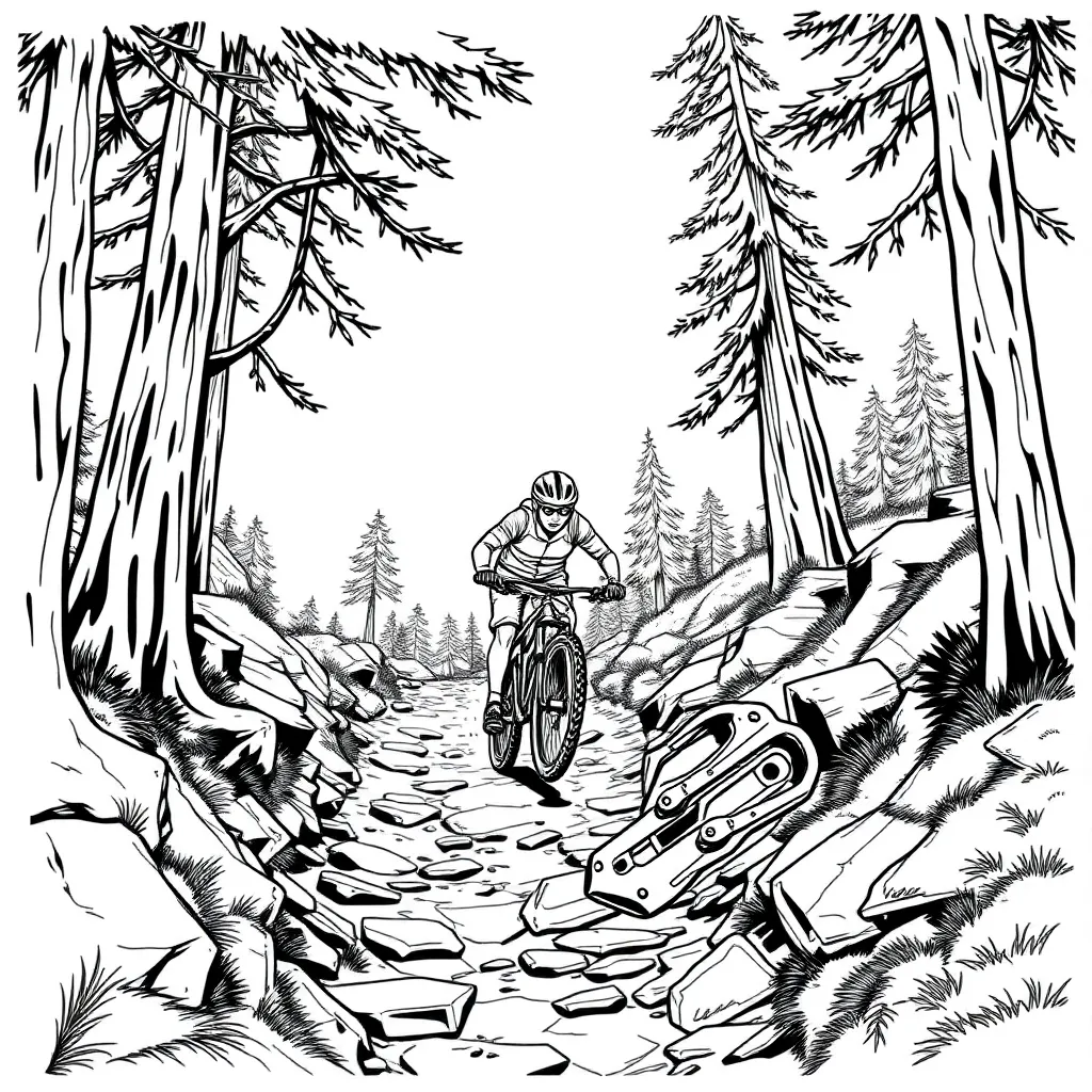 Mountain Biker coloring page