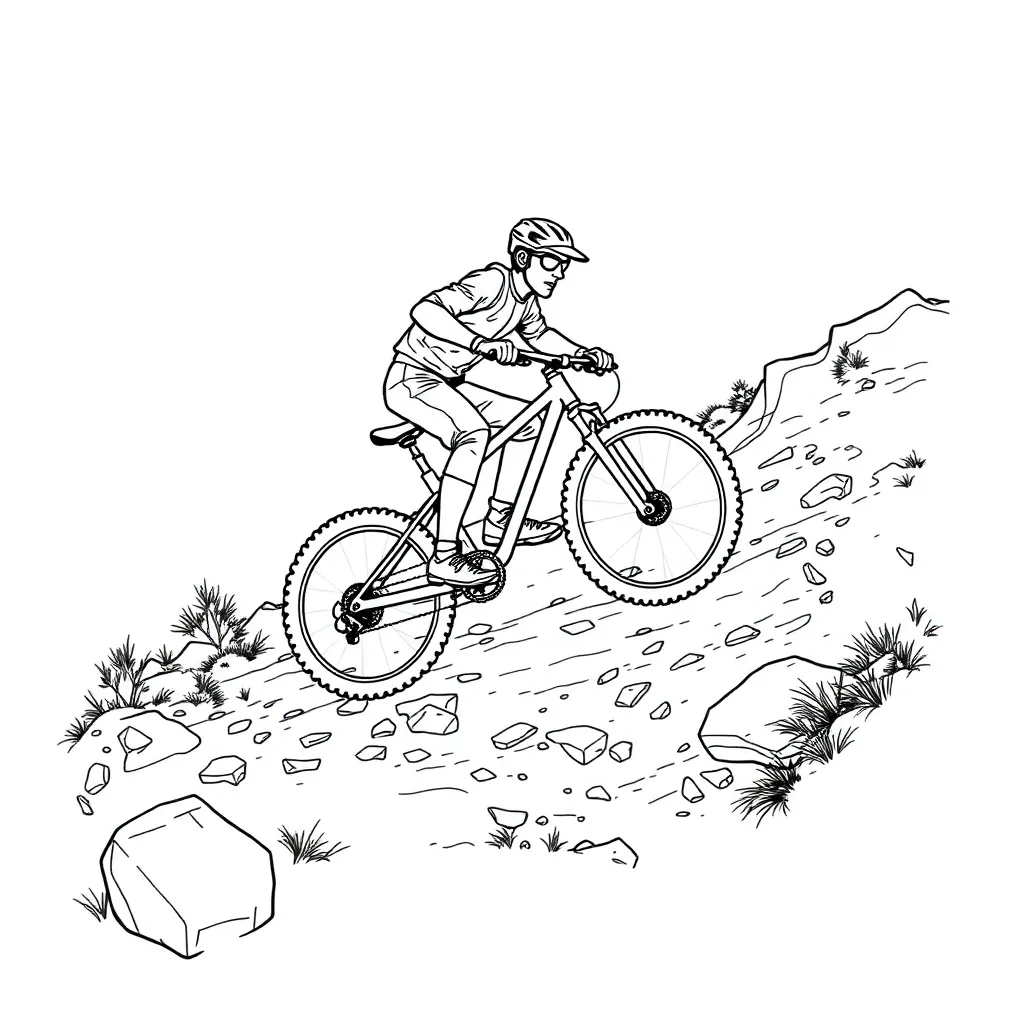 Mountain Biker coloring page