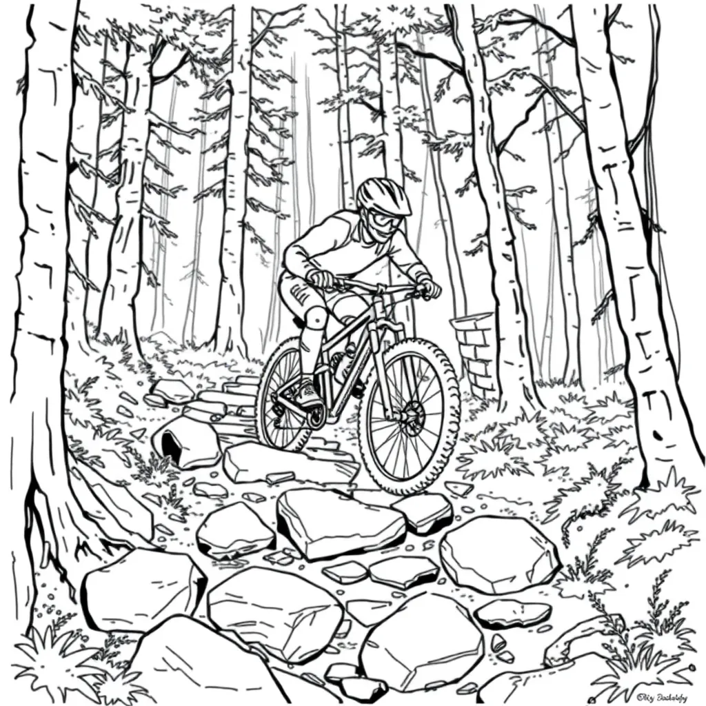 Mountain Biker coloring page