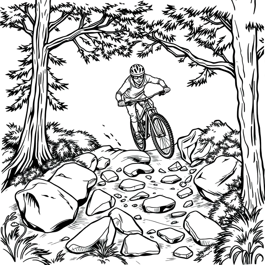 Mountain Biker coloring page