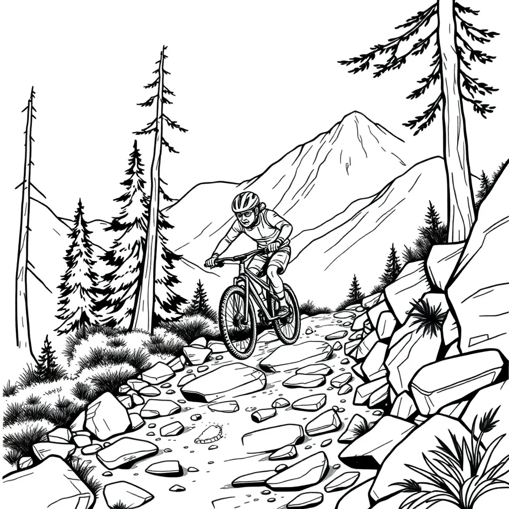 Mountain Biker coloring page