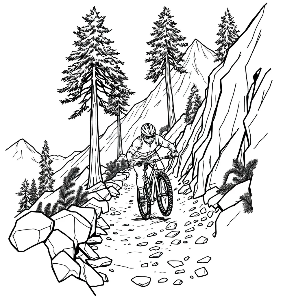 Mountain Biker coloring page