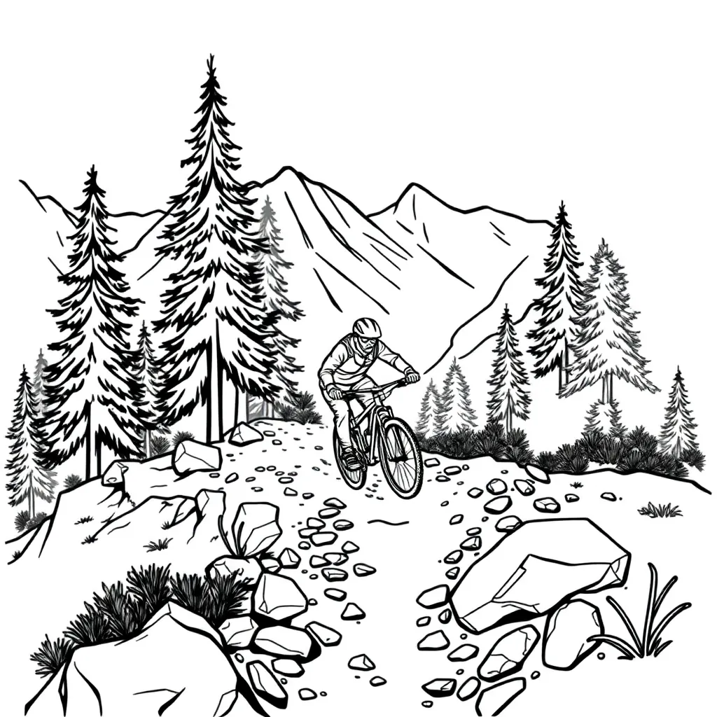 Mountain Biker coloring page