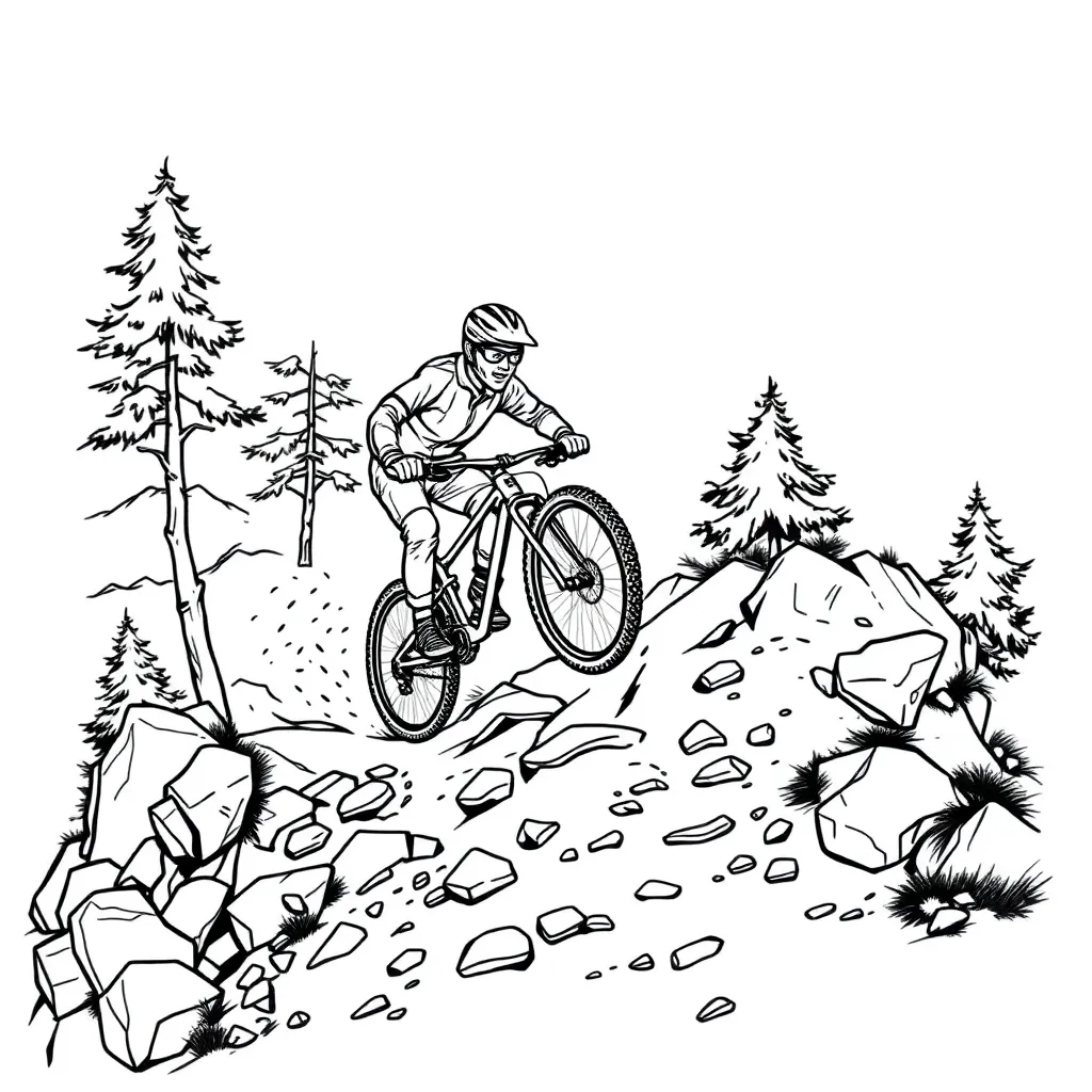 Mountain Biker coloring page