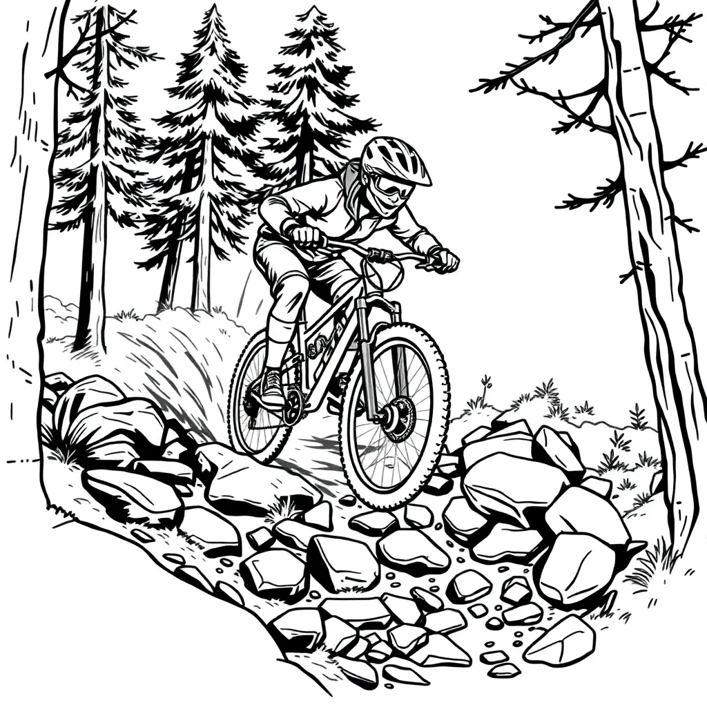 Mountain Biker coloring page