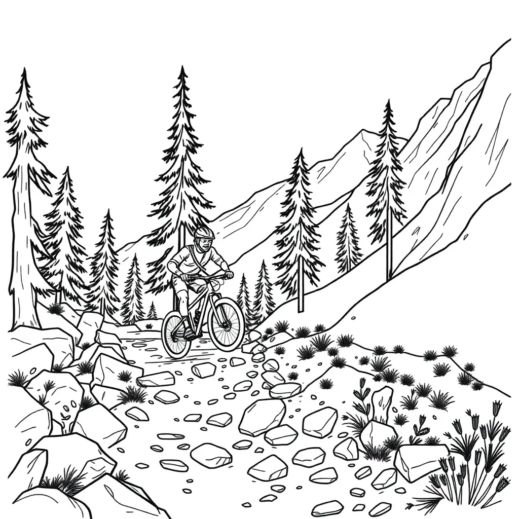 Mountain Biker coloring page