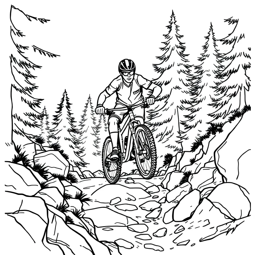 Mountain Biker coloring page