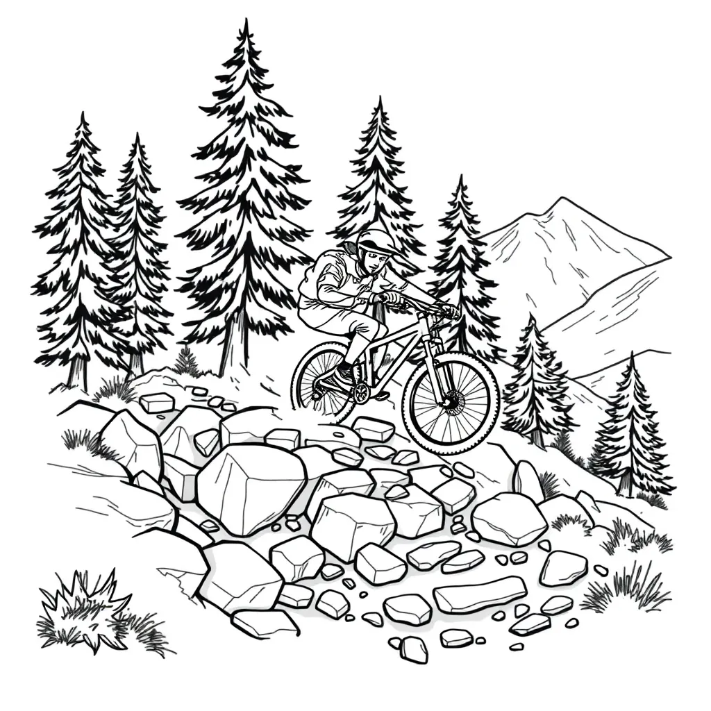 Mountain Biker coloring page
