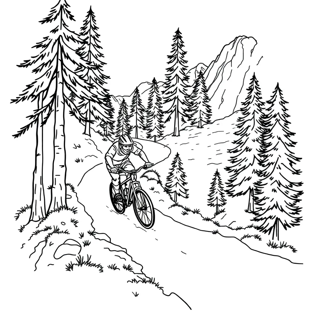 Mountain Biker coloring page