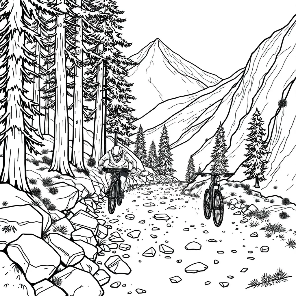 Mountain Biker coloring page